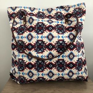 Tribal Print Canvas Tote